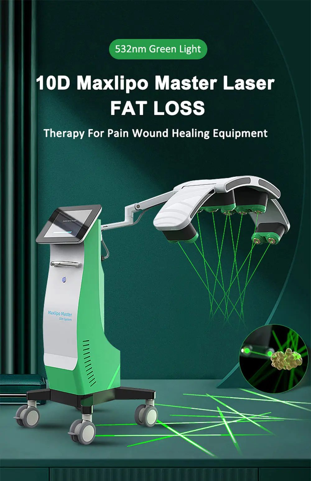 professional 532nm cold laser body slimming & cellulite reduction machine