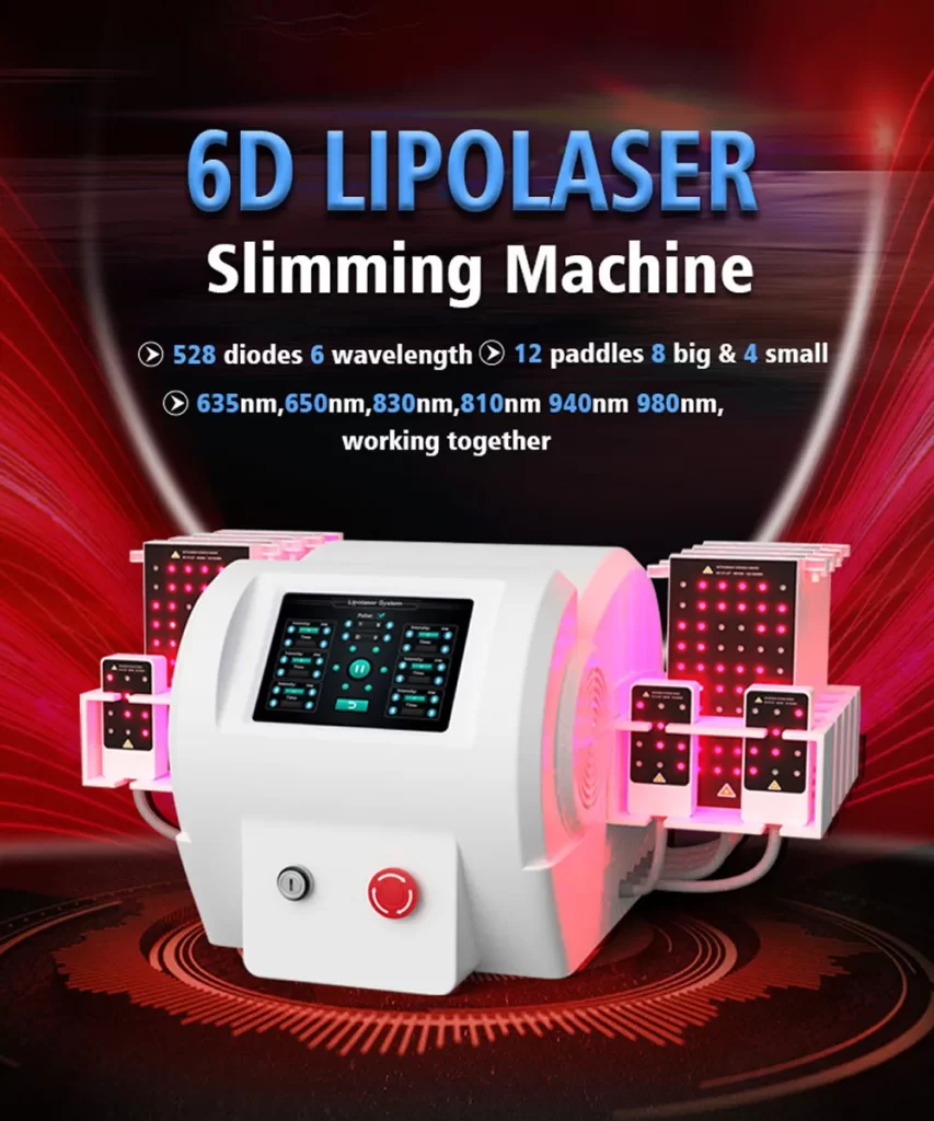 professional 6d lipolaser slimming machine with 528 japan mitsubishi diodes