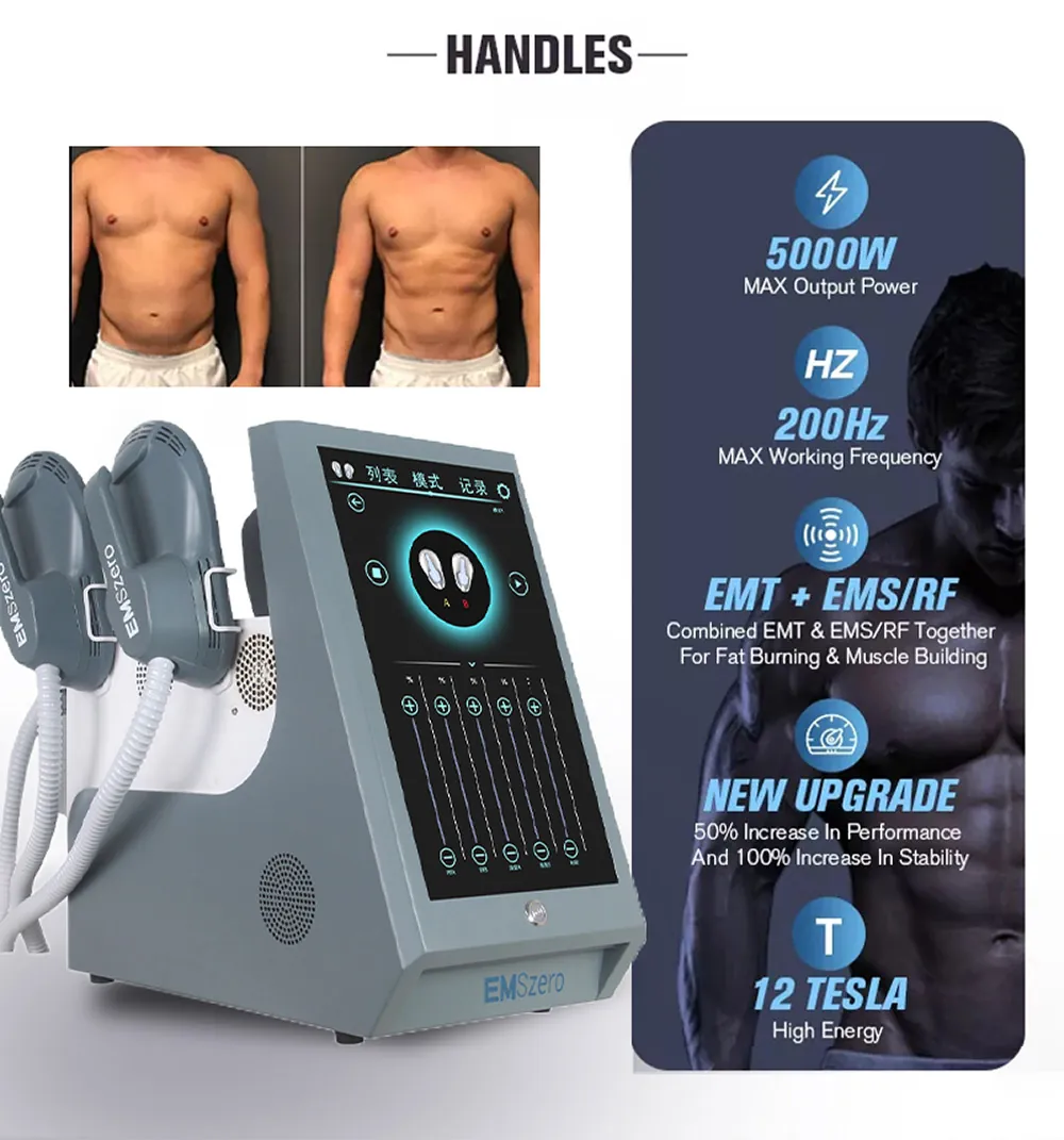 advanced hi emt & rf muscle building and body sculpting machine
