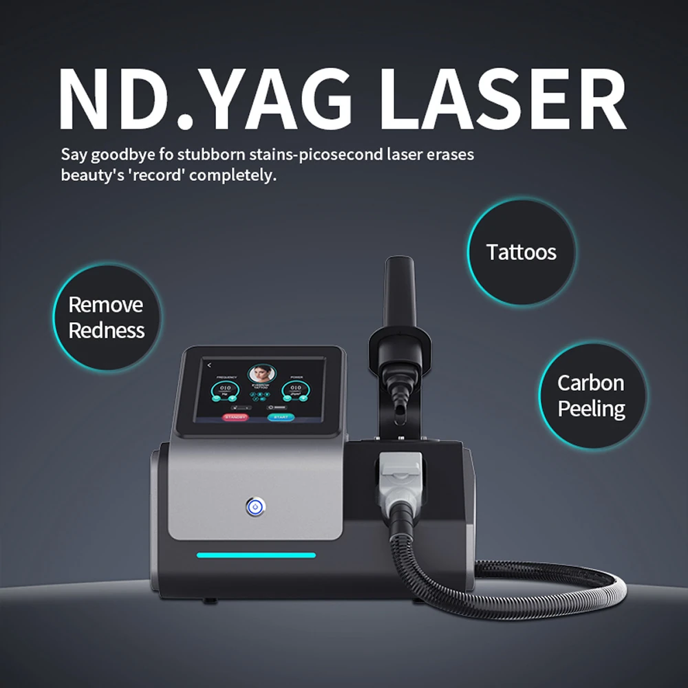 portable q switched nd: yag laser tattoo removal & carbon peeling machine