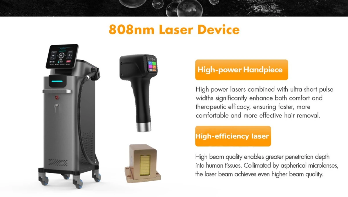 professional 1200w 808nm diode laser hair removal machine