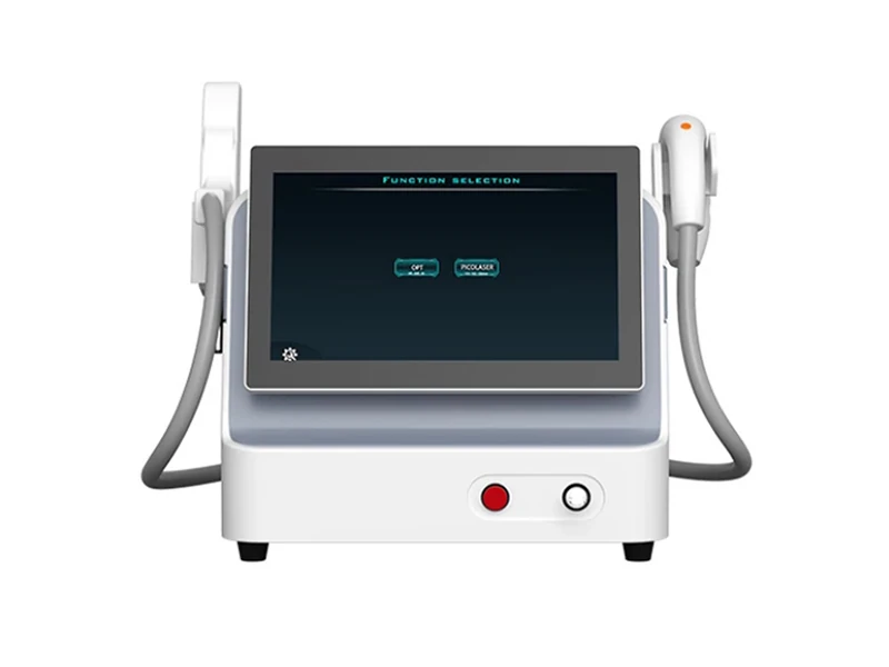 Professional 2-in-1 IPL and Q-Switch laser machine for hair removal and tattoo removal with dual handpieces and touchscreen interface-banner