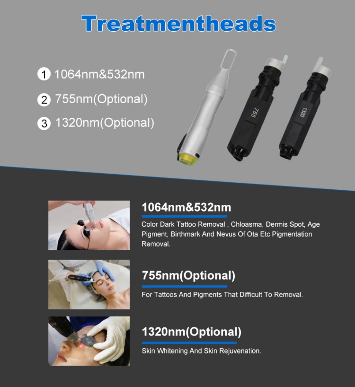 desktop 2000w picosecond laser tattoo removal machine (unlimited shots)