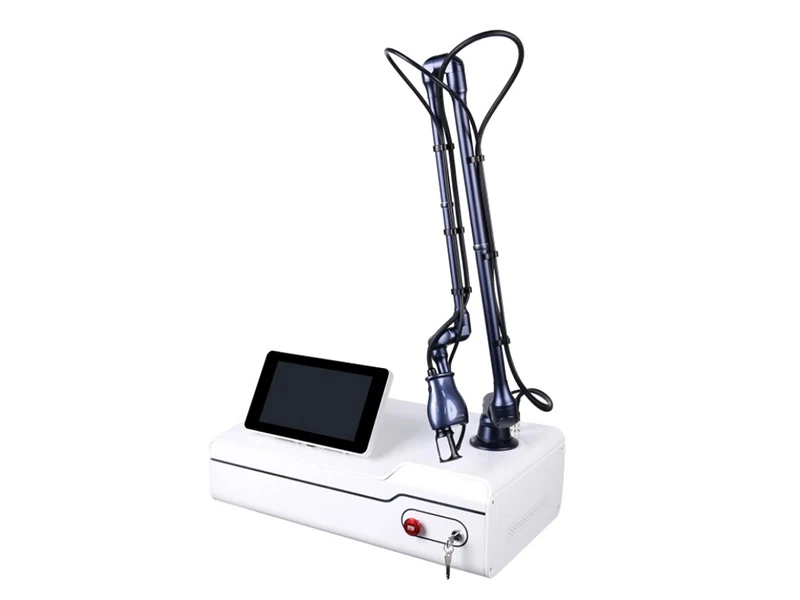 Portable RF metal tube CO2 fractional laser machine for skin resurfacing, acne scar treatment, wrinkle removal, and vaginal tightening banner