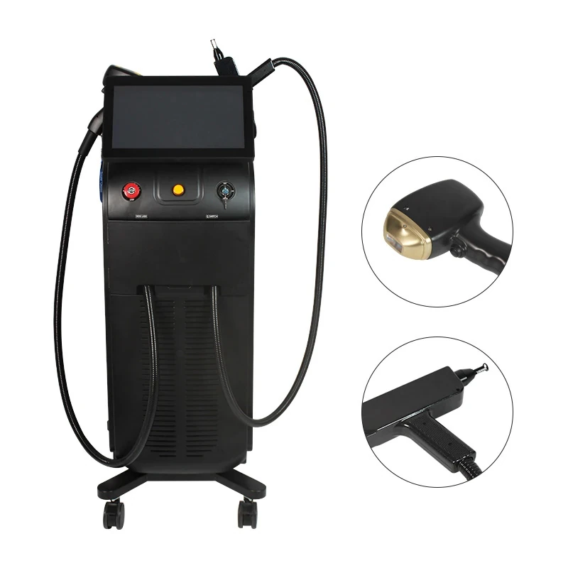Professional 2-in-1 aesthetic laser machine featuring diode hair removal and pico laser handpieces for beauty clinics.